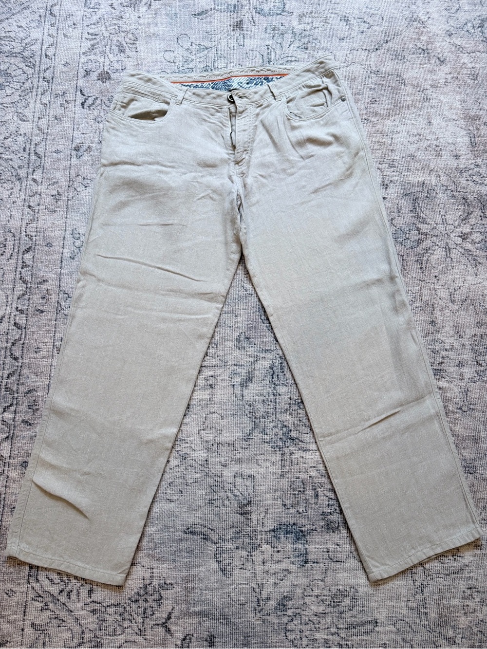 Tommy Bahama Men's Light Beige Linen-Blend Chinos
